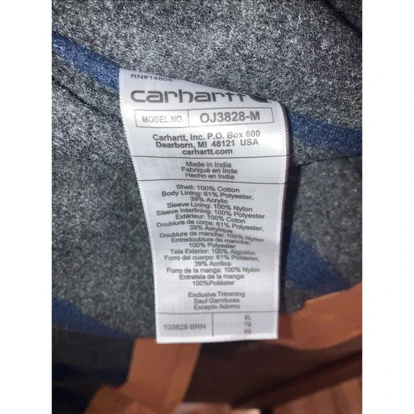 Carhartt Blanket Lined Detroit Jacket Mens XlL Brown Duck Canvas 103828